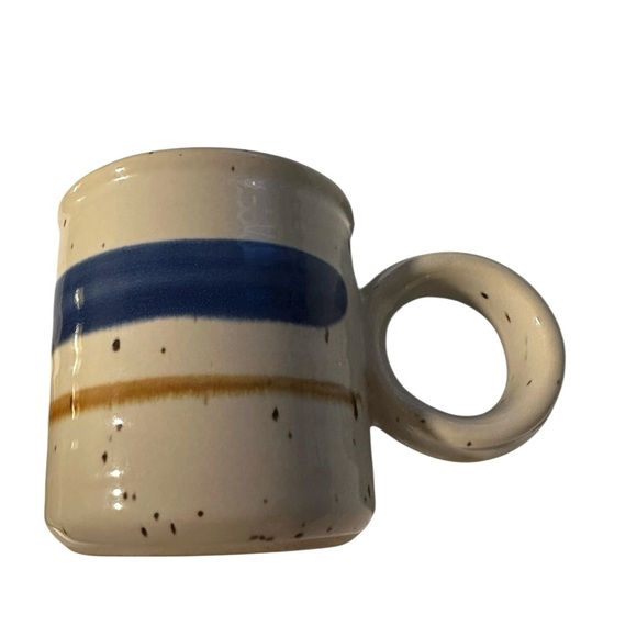 Clay In Mind Handmade Studio Art Pottery Mug Blue & Beige "Linda" Personalized - Picture 5 of 7